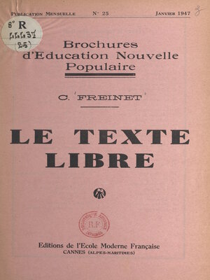 cover image of Le texte libre
